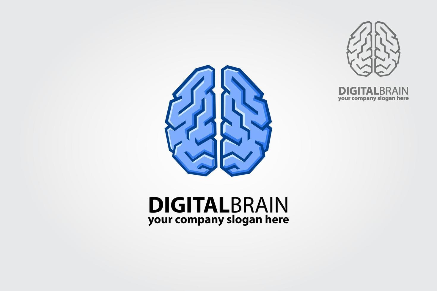 digital brain logo ist ein professionelles Logo für Ihr Unternehmen. Die Hauptidee ist es, zu zeigen, wie sich das Unternehmen von einem kreativen Prozess, einem kleinen Unternehmen, Agenturen, Beratern und Startups abhebt. vektor