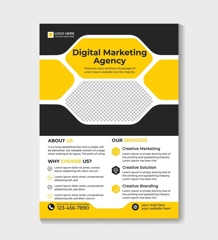 Corporate Business Flyer Poster, Broschüren-Cover-Design-Layout-Hintergrund-Vektor-Vorlage im freien Vektor der Größe a4