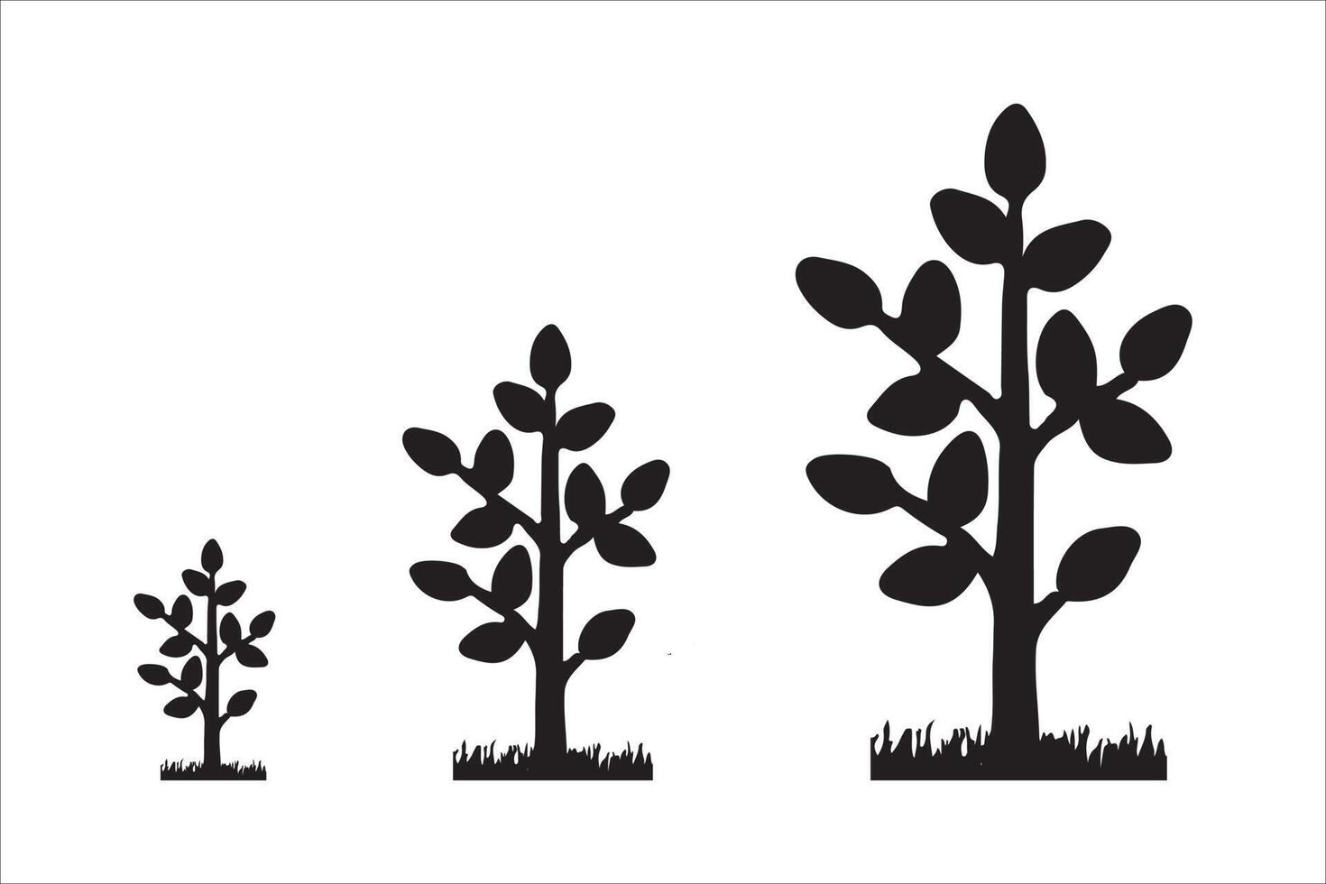 Baumsilhouetten - roter Ahorn, Zuckerahorn, Eiche, Pappel, grüne Eiche, Birke vektor