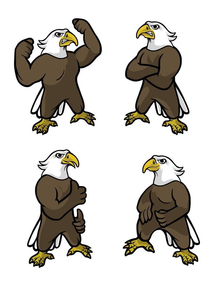 en samling av eagles med unik och förtjusande poser vektor