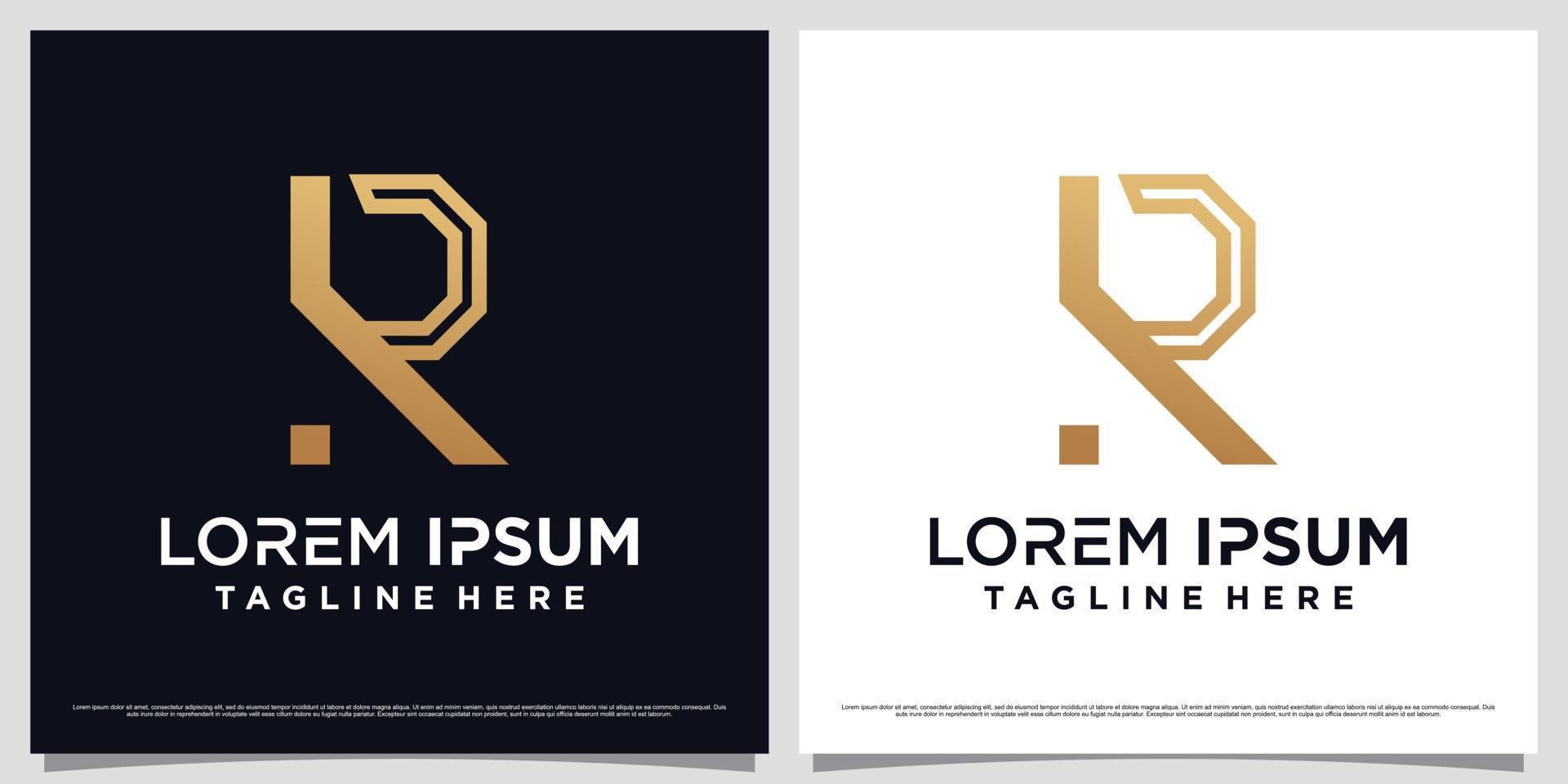 gyllene lutning Färg brev r logotyp design mall för företag ikon med kreativ begrepp vektor