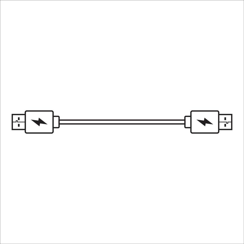 USB-Kabel-Symbol-Logo-Vektor-Design vektor