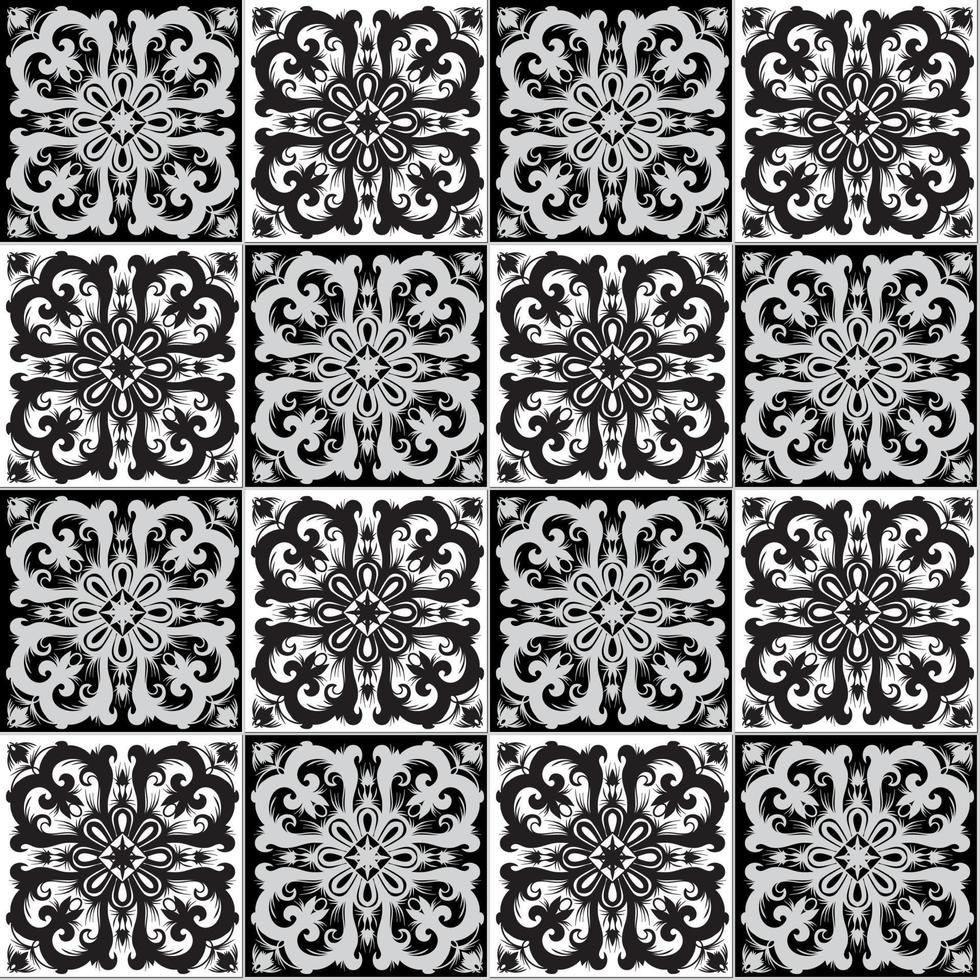 hand teckning sömlös mönster för bricka i svart och vit färger. vektor
