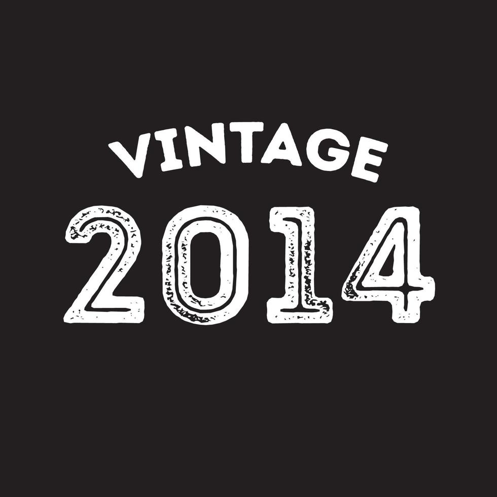 2014 Vintage Retro-T-Shirt-Design-Vektor schwarzer Hintergrund vektor