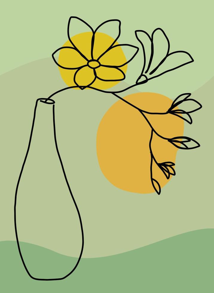 Einfachheit Blume Freihand kontinuierliche Strichzeichnung flaches Design. vektor