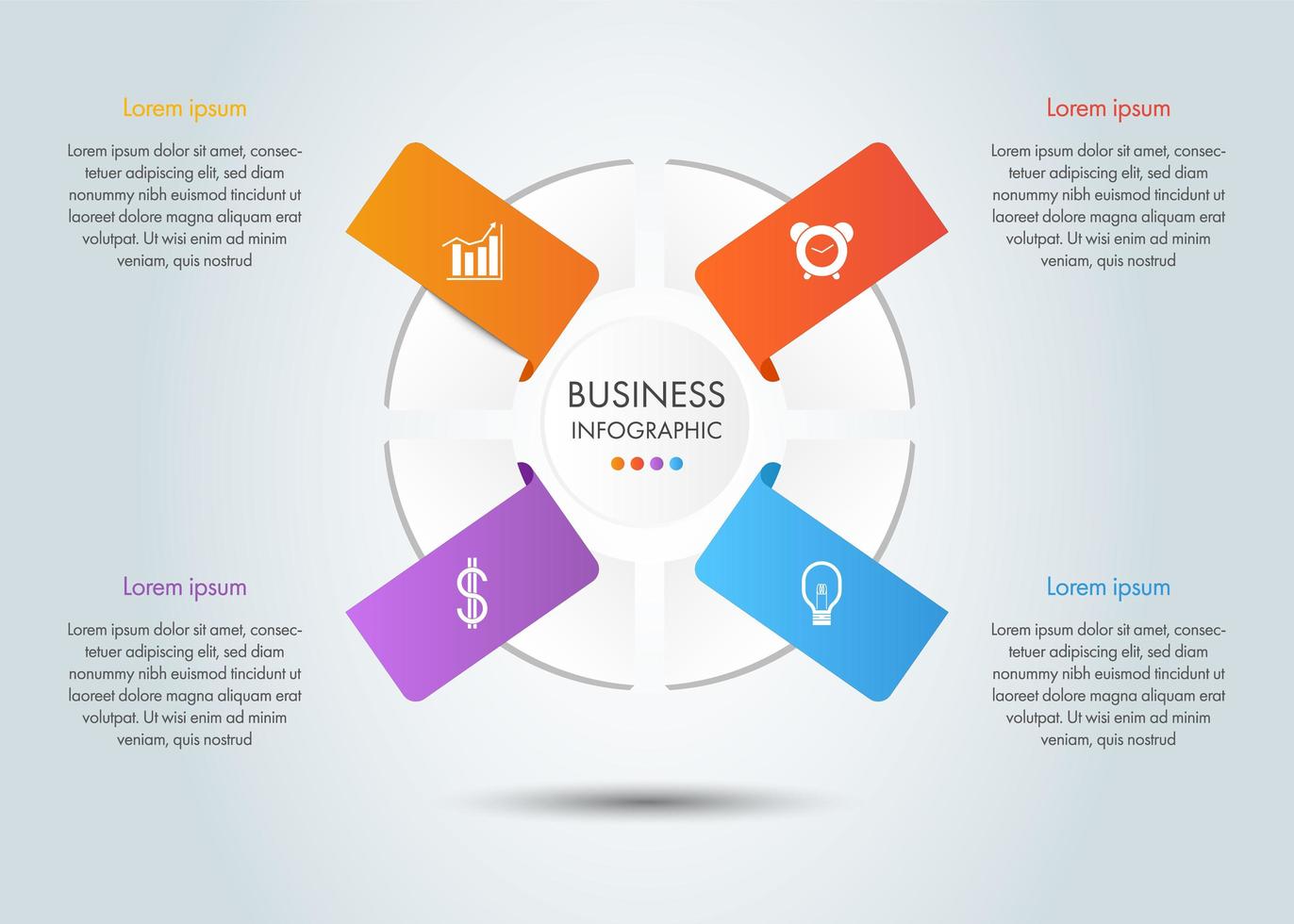 Business 4 Schritt Infografik Vorlage vektor