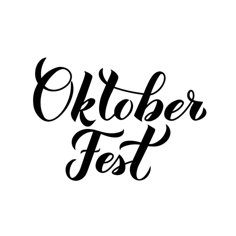 oktoberfest kalligrafi hand text isolerat på vit. traditionell bavarian öl festival. lätt till redigera vektor mall för din logotyp design, affisch, baner, flygblad, t-shirt, inbjudan, etc.