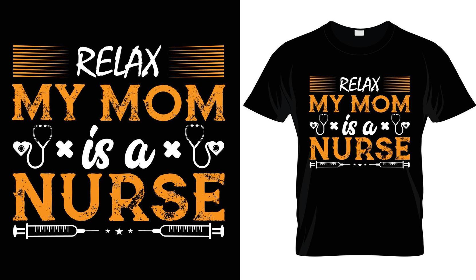 min mamma är en sjuksköterska t-shirt design grafisk vektor