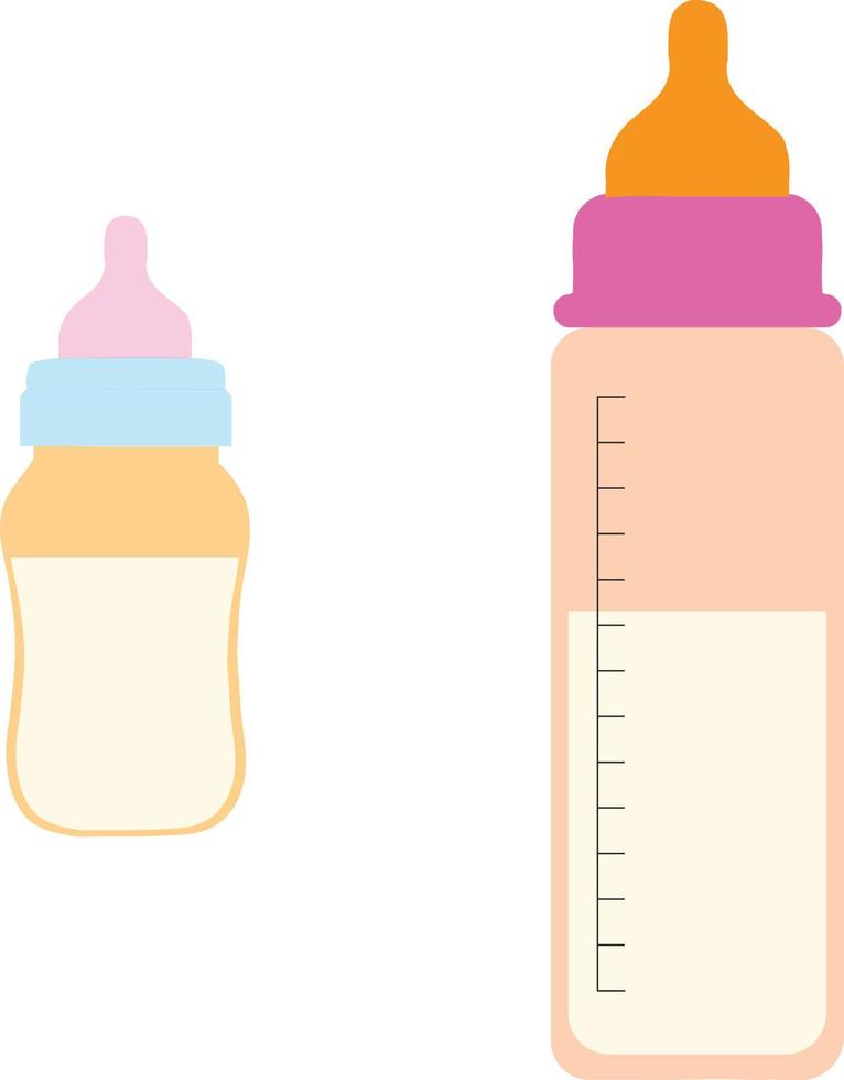 Babyflasche-Symbol auf weißem Hintergrund. Babymilch in der Flasche. Ernährung im Plastikbehälter für ein Neugeborenes. flacher Stil. vektor