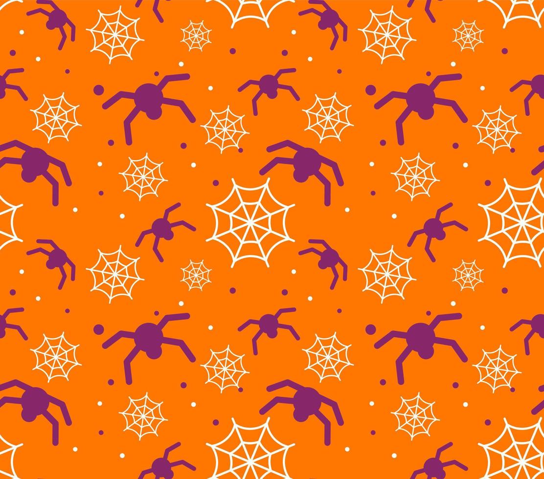 nahtloses muster mit halloween-spinnennetz.ornament für stoff, papier, festlicher hintergrund für die site.vektorflacher stil.stoffdruckdesignkonzept. vektor