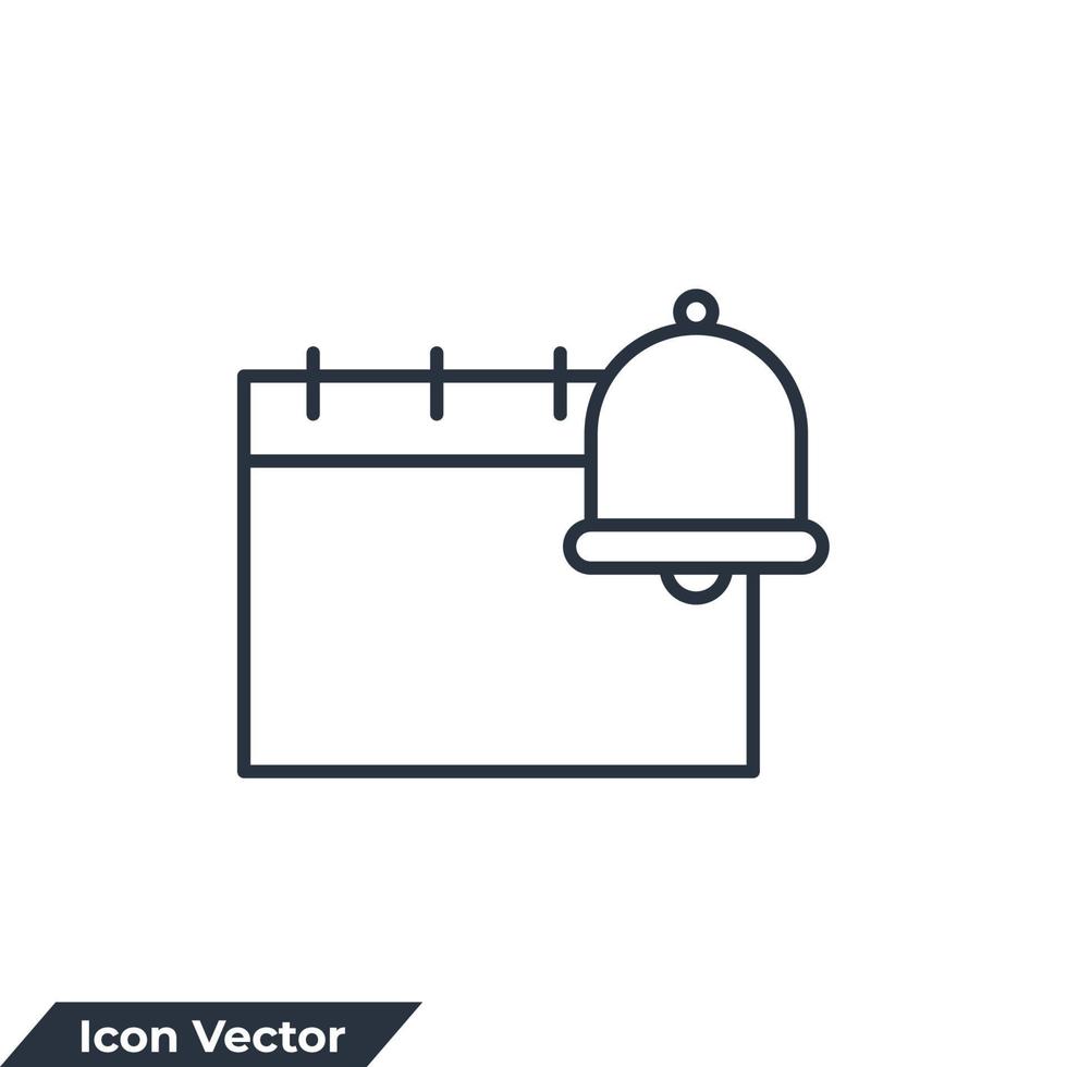 Organisator-Symbol-Logo-Vektor-Illustration. kalender- und glockenbenachrichtigungssymbolvorlage für grafik- und webdesignsammlung vektor