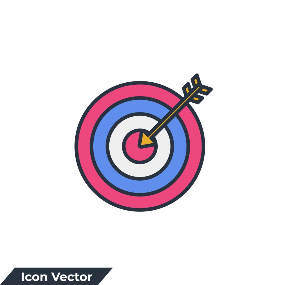 Ziel-Symbol-Logo-Vektor-Illustration. Ziel-, Ziel- und Zielsymbolvorlage für Grafik- und Webdesign-Sammlung vektor