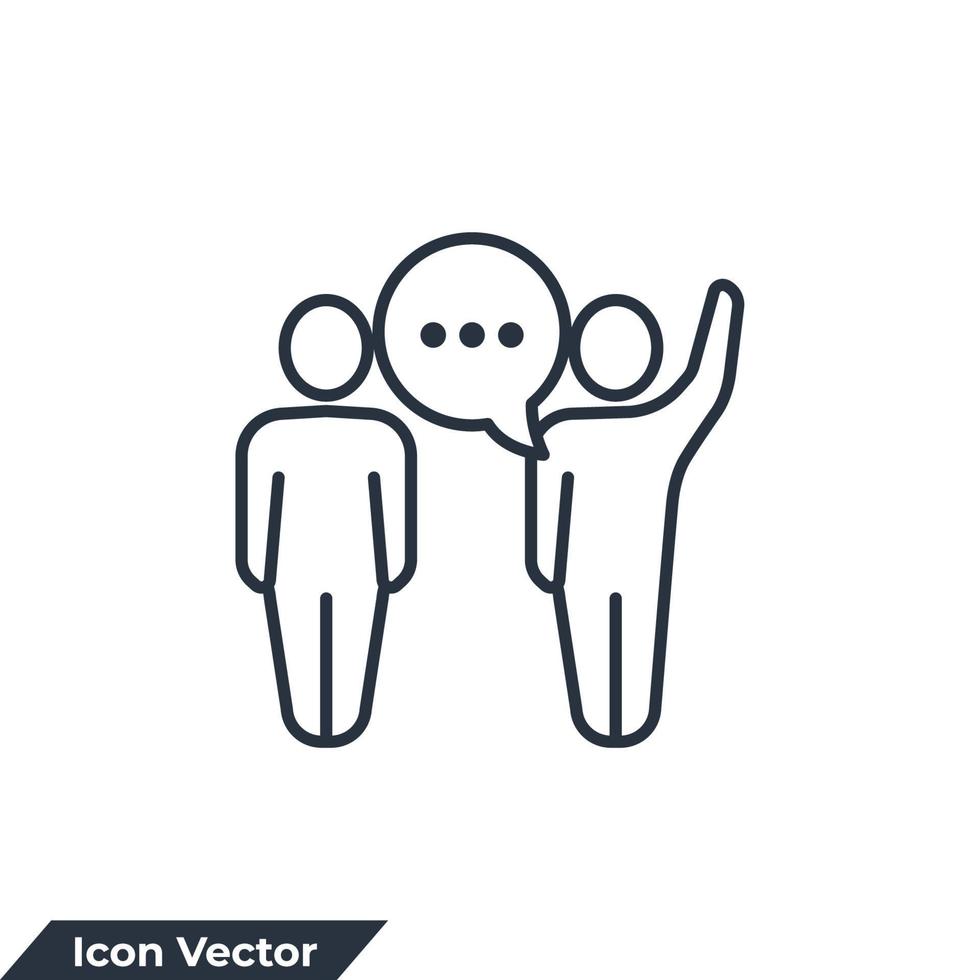 Kommunikationssymbol-Logo-Vektorillustration. Symbolvorlage für sprechende Menschen für Grafik- und Webdesign-Sammlung vektor