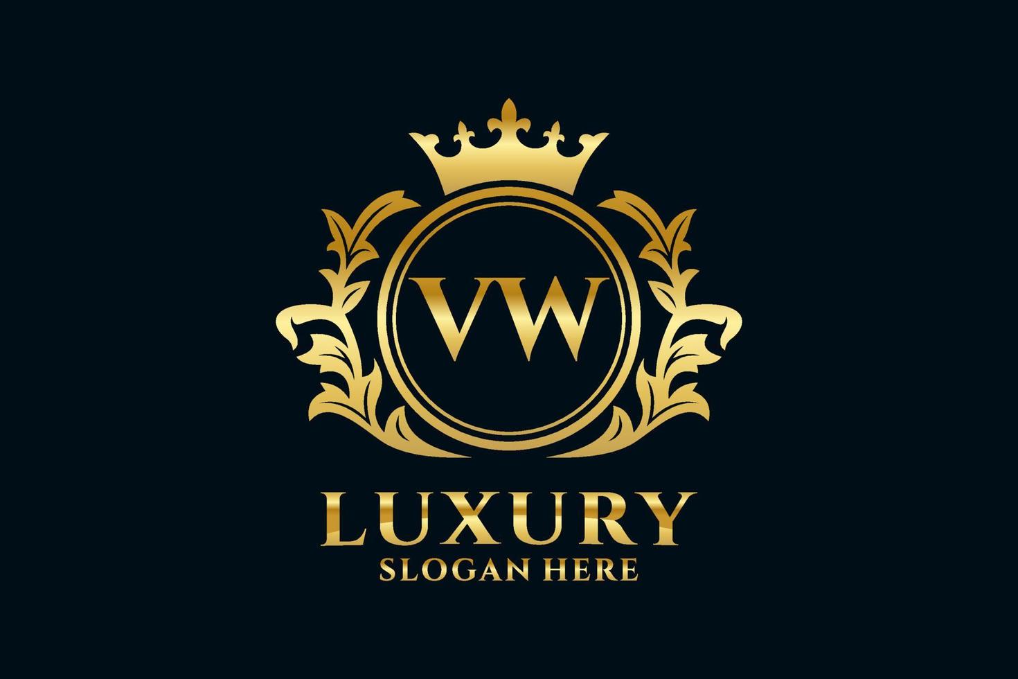 Anfangs-vw-Buchstabe Royal Luxury Logo-Vorlage in Vektorgrafiken für luxuriöse Branding-Projekte und andere Vektorillustrationen. vektor