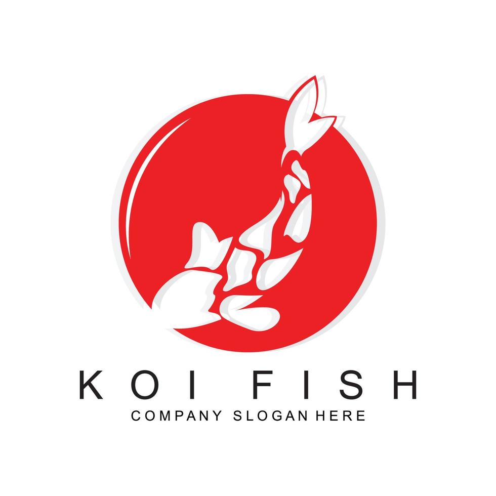 koi fisk logotyp design, dekorativ fisk vektor, akvarium prydnad illustration varumärke produkt vektor