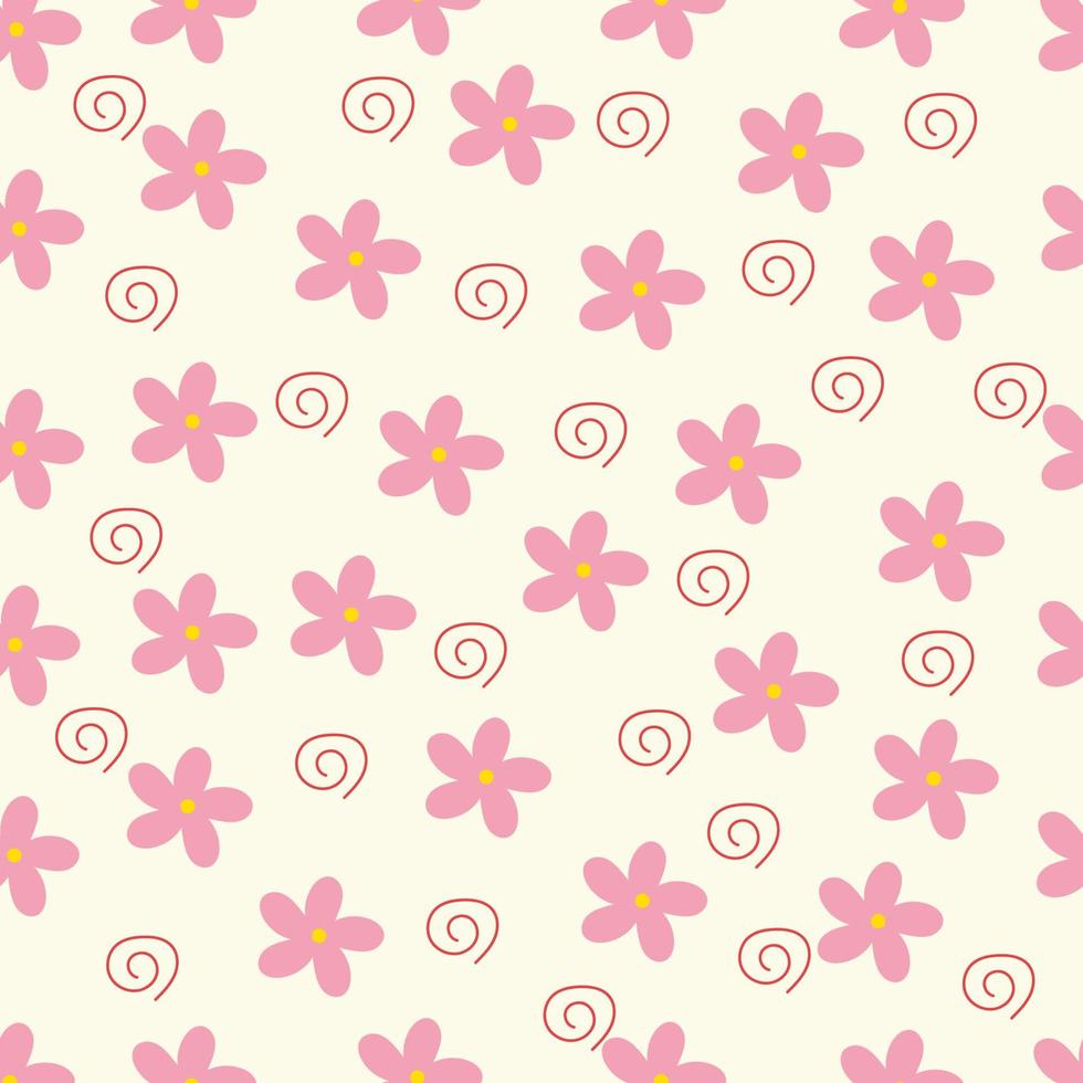 en mönster av rosa daisy på en beige bakgrund vektor