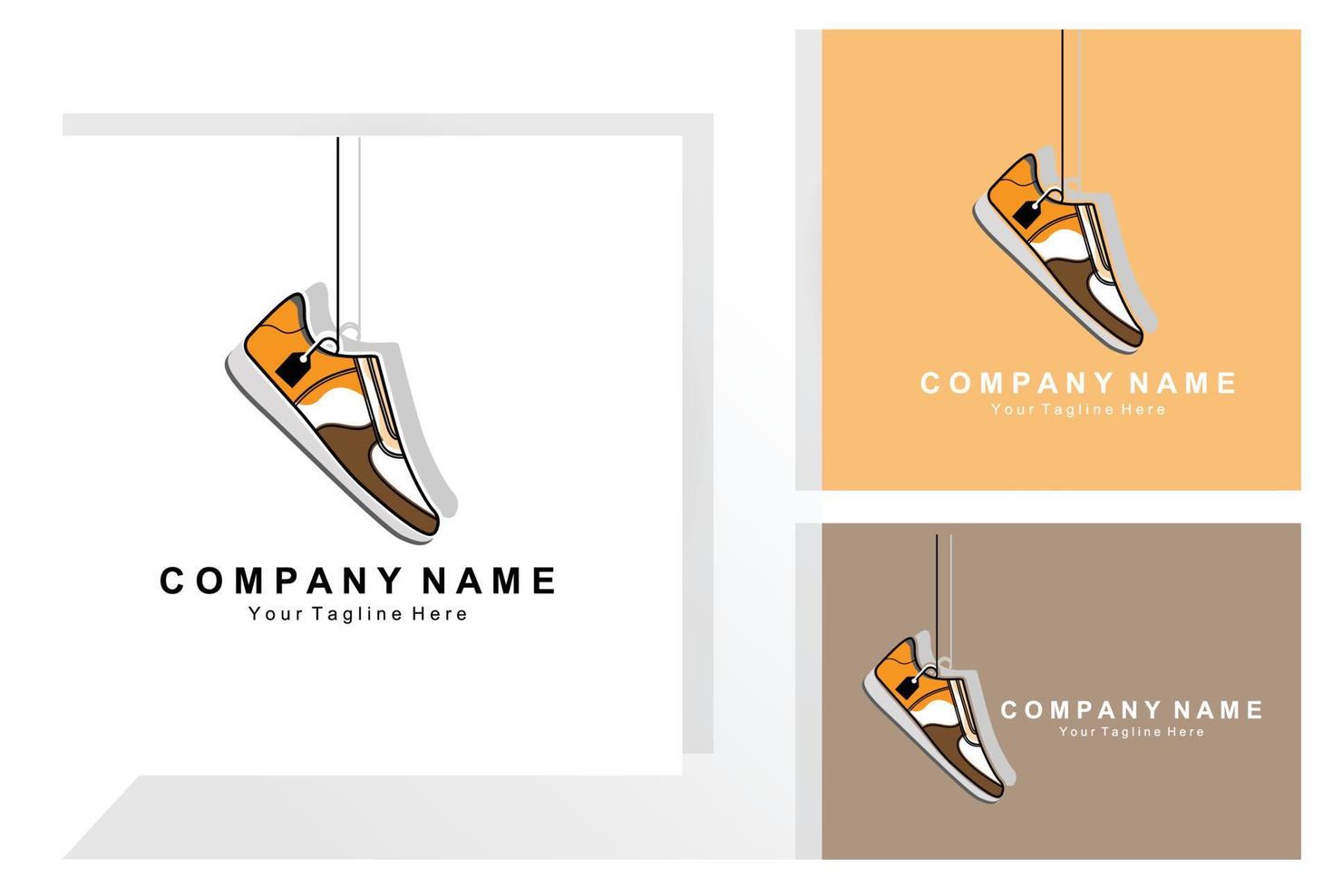 sneakers sko logotypdesign, vektorillustration av trendiga ungdomsskor, enkelt funky koncept vektor