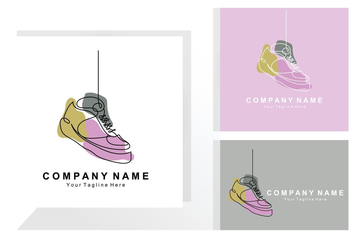 sneakers sko logotypdesign, vektorillustration av trendiga ungdomsskor, enkelt funky koncept vektor