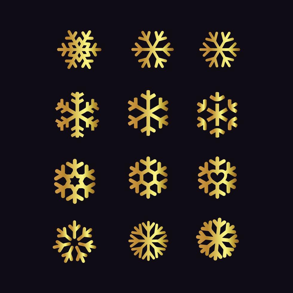 Gold-Schneeflocke-Icon-Vektor-Design vektor