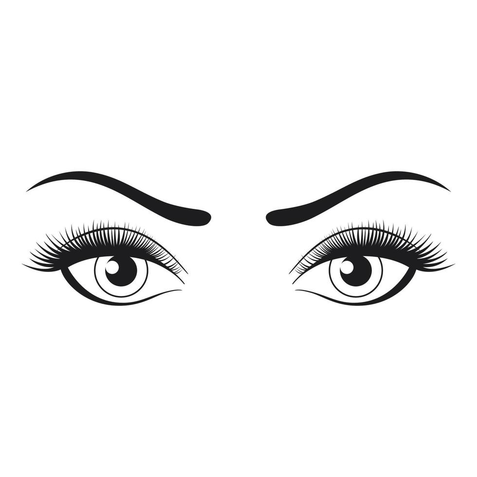 kvinna ögon och ögonbryn isolerat på vit bakgrund vektor