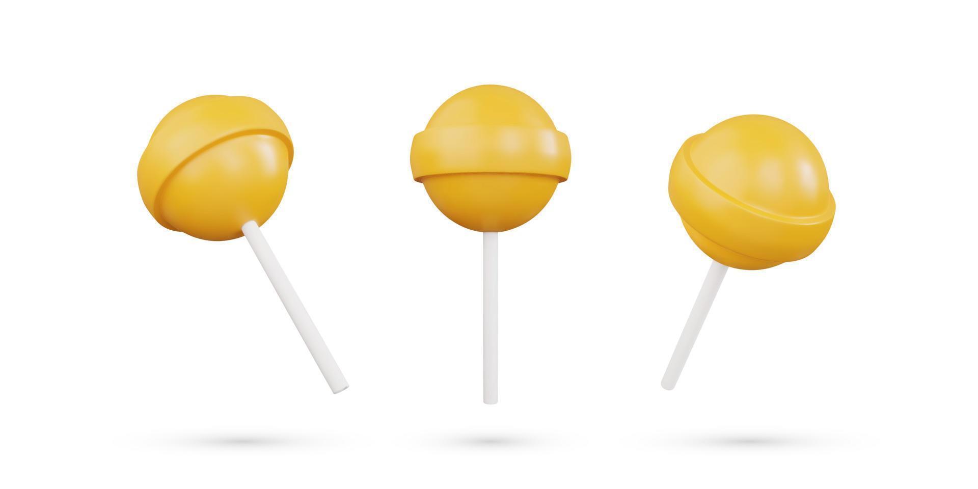 realistische 3d-lollipop-süßigkeitsvektorillustration vektor