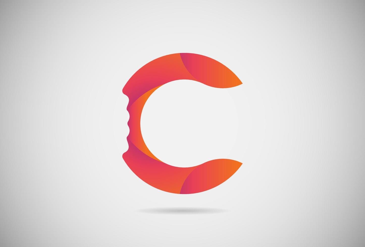 buchstabe c logo gradient einfaches elegantes flaches design. kreativer Logovektor für Firma oder Veranstaltung. abstrakte schriftart und alphabet modernes logo. Logo mit lila, rosa und orangefarbenem Farbverlauf. vektor