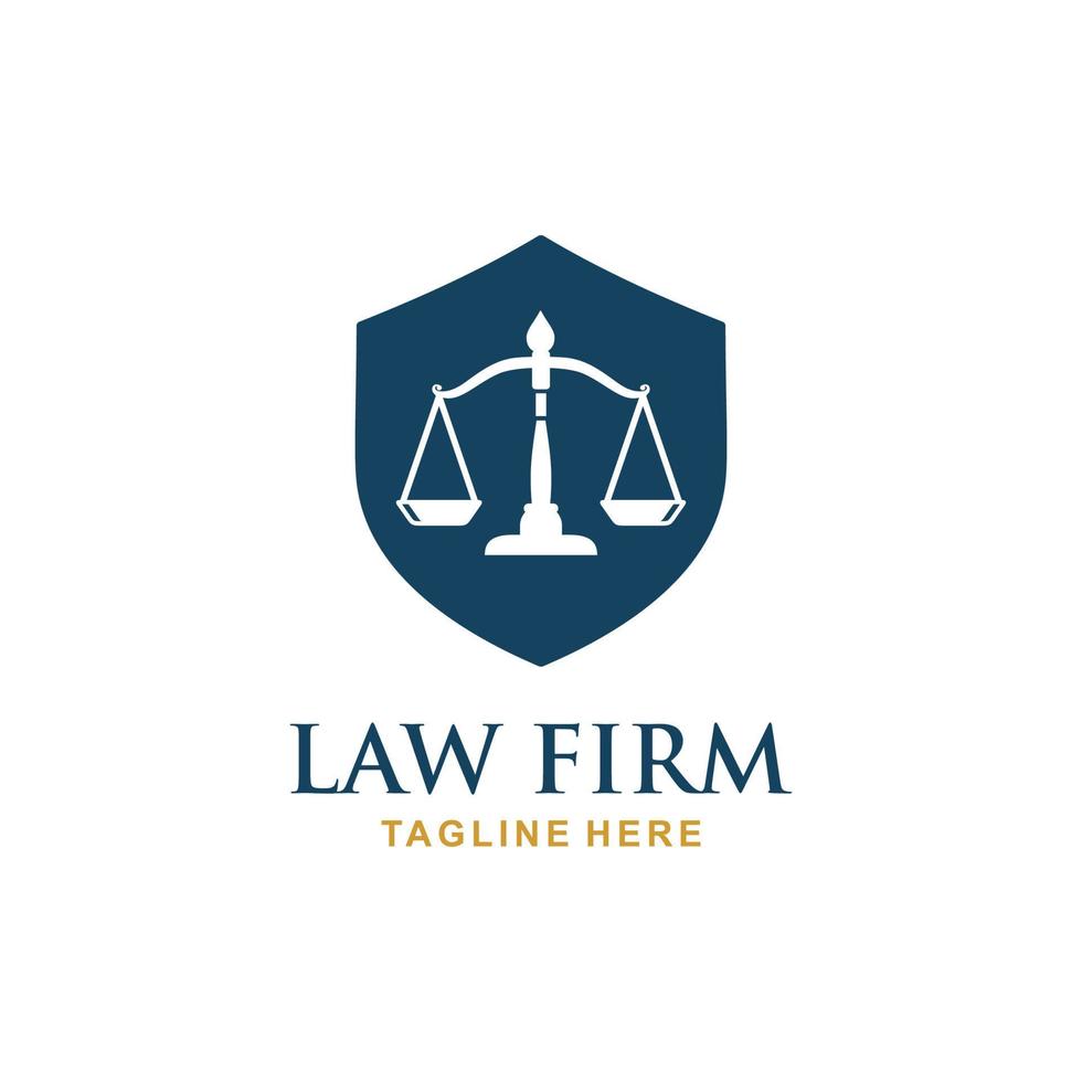 Anwaltskanzlei-Logo-Design-Vektor. Logo der Richterskala vektor