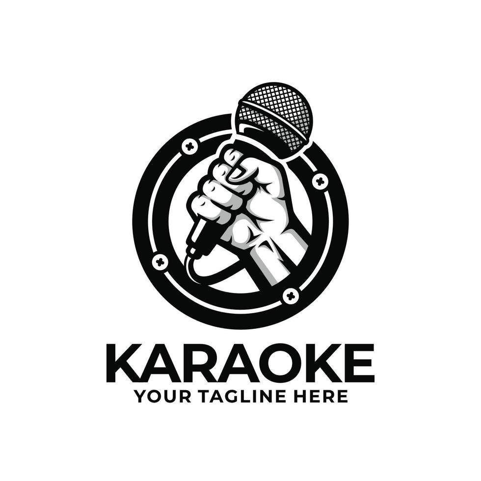 karaoke logotyp design vektor