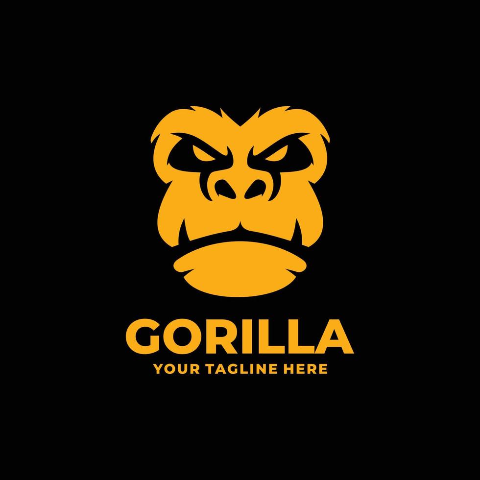 Gorilla-Gesichtslogo-Designvektor vektor