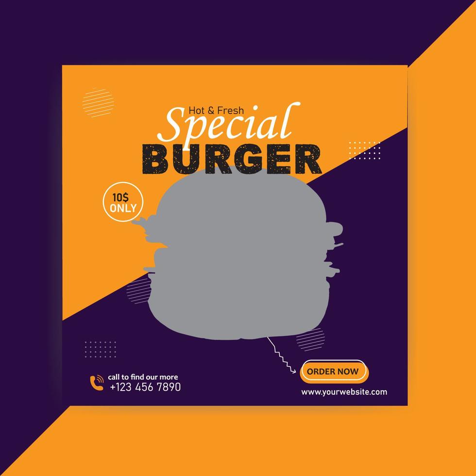 leckeres Burger-Post-Design vektor