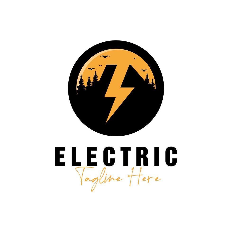 elektrisches Bergvektor-Logo-Design vektor