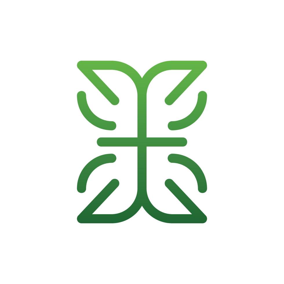 korsa kyrka blad linje modern kreativ logotyp vektor