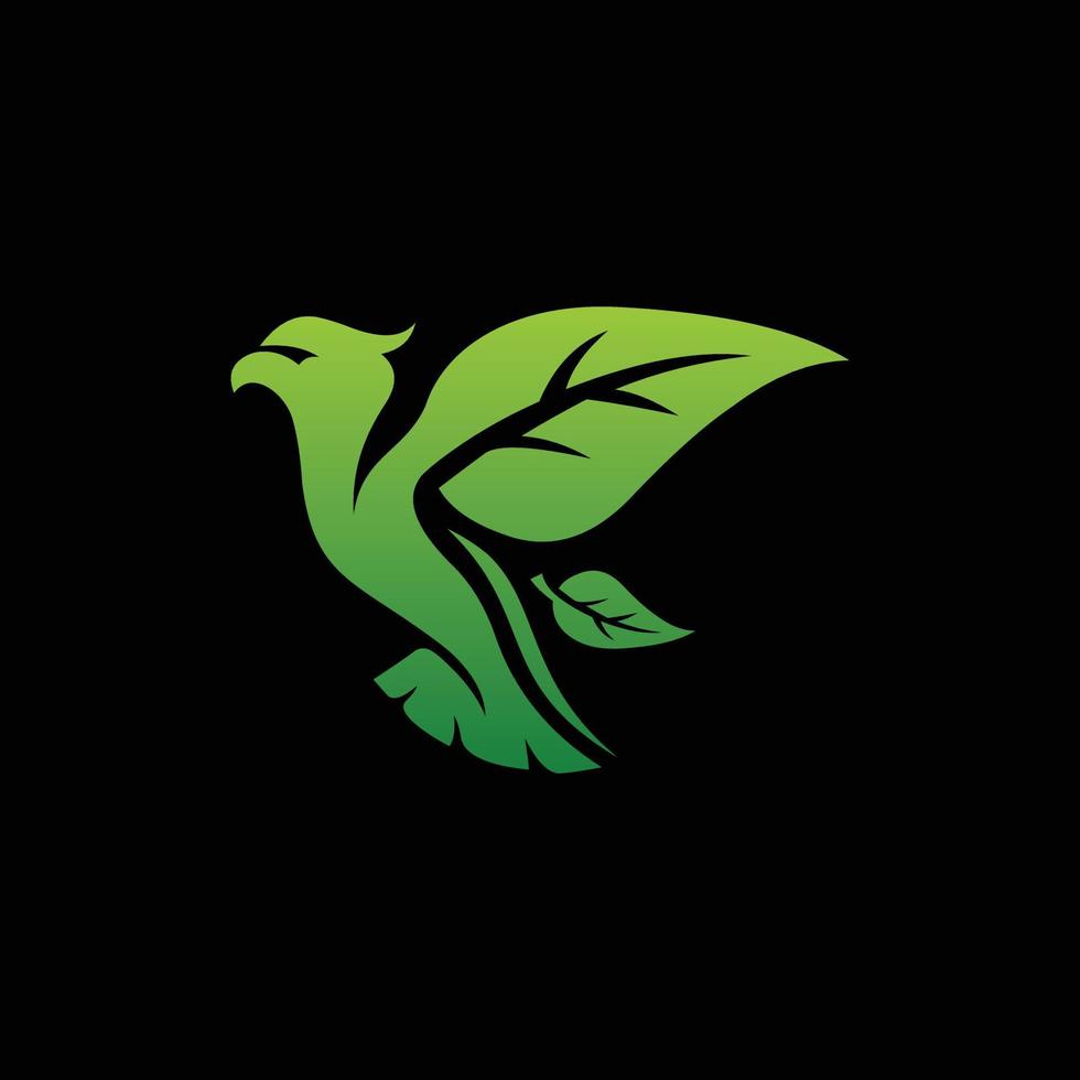 vogel adler blatt natur illustration logo vektor