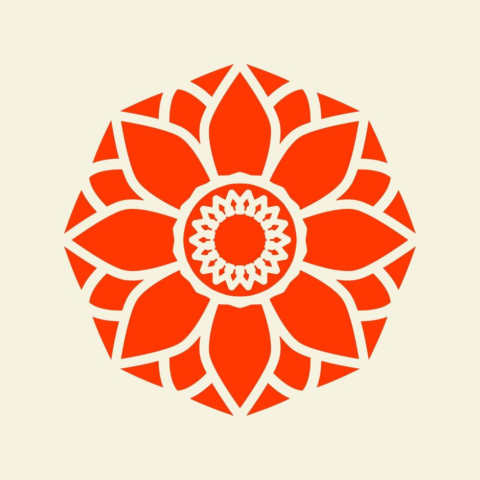 asiatisk mandala vektor illustration, blomning lotus