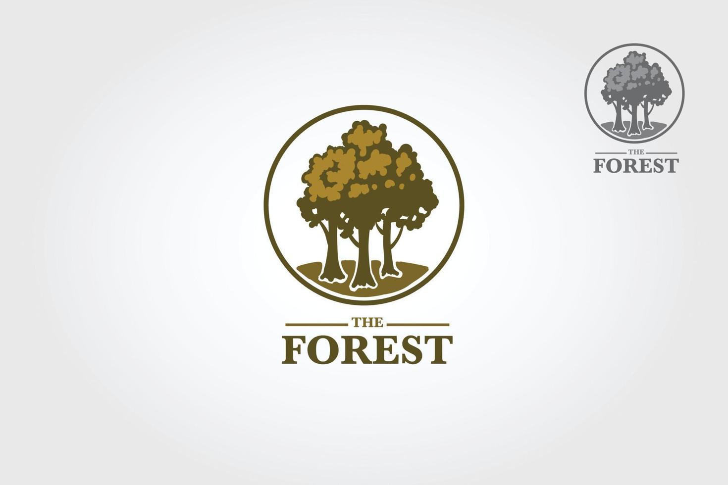 die Wald-Vektor-Logo-Illustration. Wald-Logo-Vorlage ist stilvoll, natürliches Wachstum und Lebenskraft. vektor