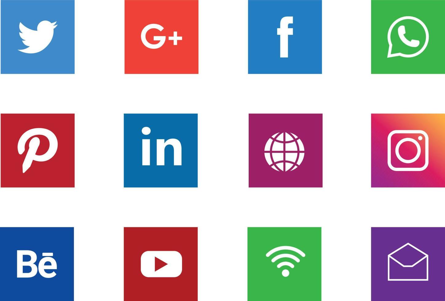 beliebte social-media-logos und ikonensammlungssatz vektor