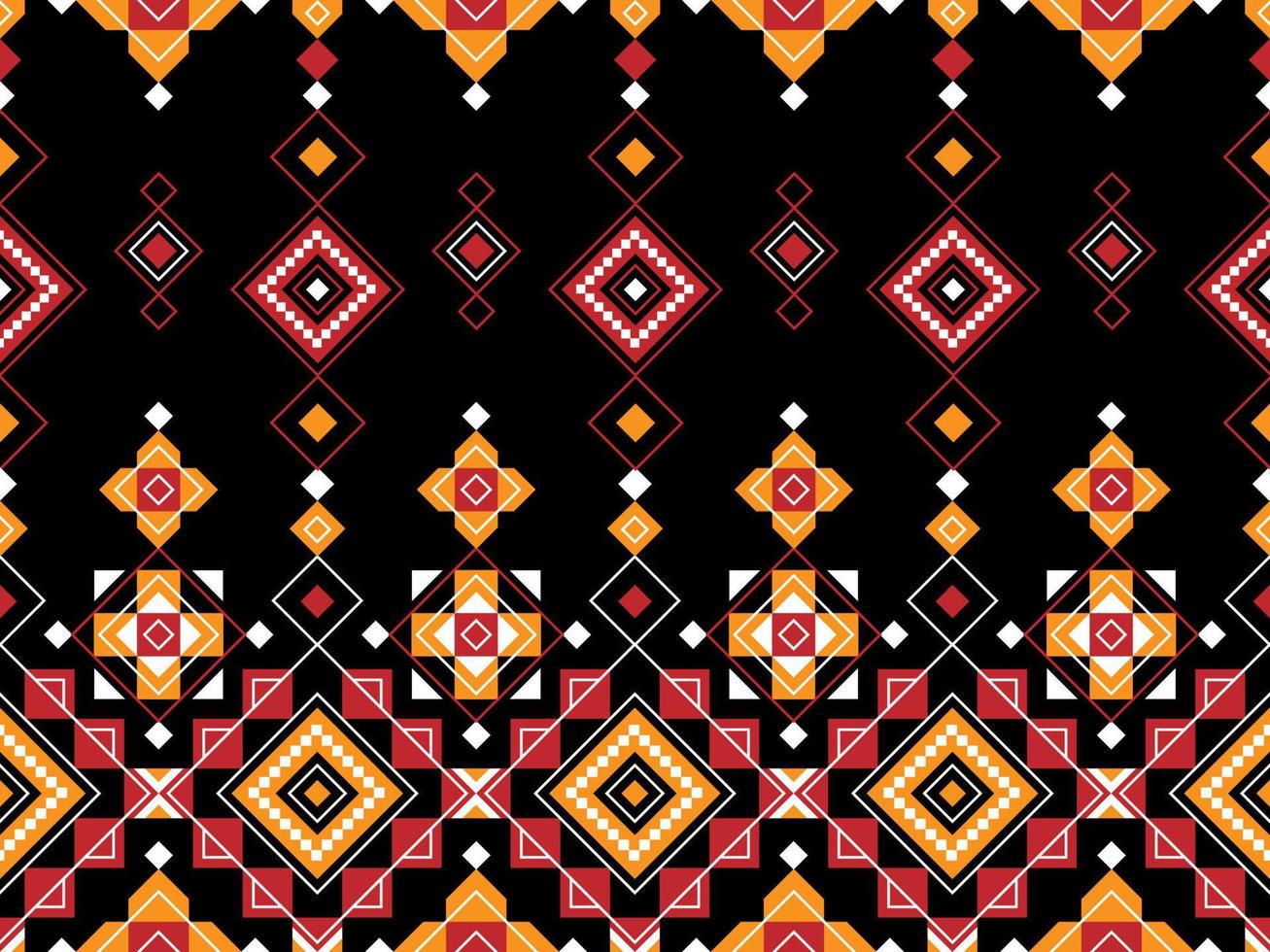 abstrakte geometrische Stammes- ethnische Ikat-Folklore-Diamanten orientalisches nahtloses Muster traditionelles Design für Hintergrund, Teppich, Tapete, Kleidung, Stoff, Verpackung, Druck, Batik, Folk, Strickvektorillustration vektor