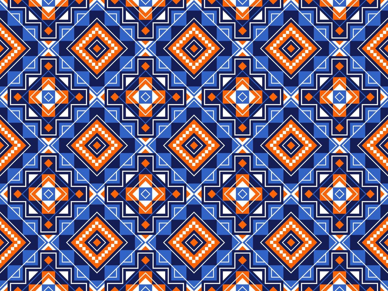 abstrakte geometrische Stammes- ethnische Ikat-Folklore-Diamanten orientalisches nahtloses Muster traditionelles Design für Hintergrund, Teppich, Tapete, Kleidung, Stoff, Verpackung, Druck, Batik, Folk, Strickvektorillustration vektor