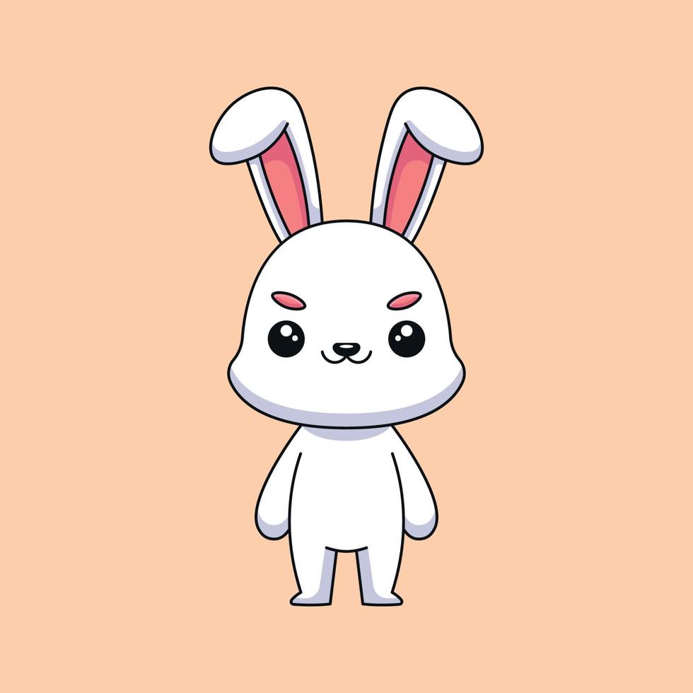 söt kanin tecknad serie klotter konst hand dragen begrepp vektor söt ikon illustration