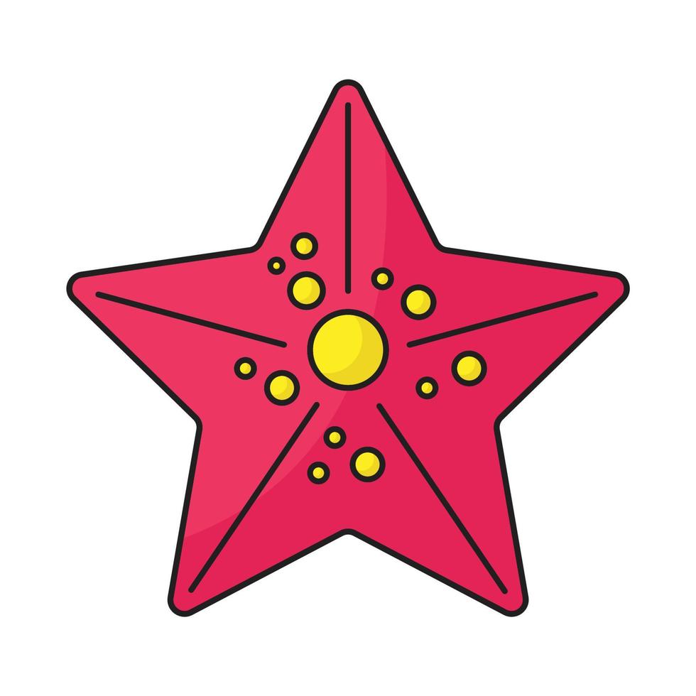 sjöstjärna översikt Färg ikon vektor