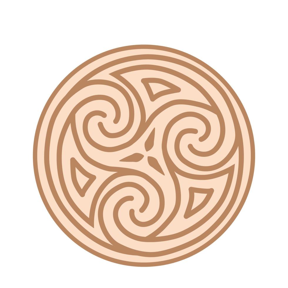 trixel, en slavic symbol dekorerad med ett prydnad i en krans av scandinavian vävning. beige trendig design vektor