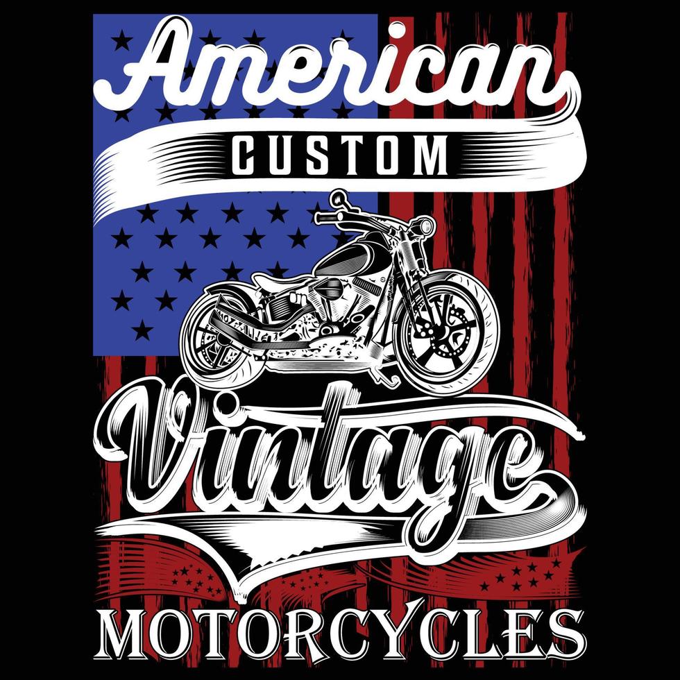Vintage T-Shirt Motorrad vektor