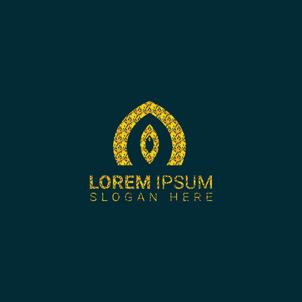 skriva ut en brev verklig egendom gyllene Färg logotyp design vektor