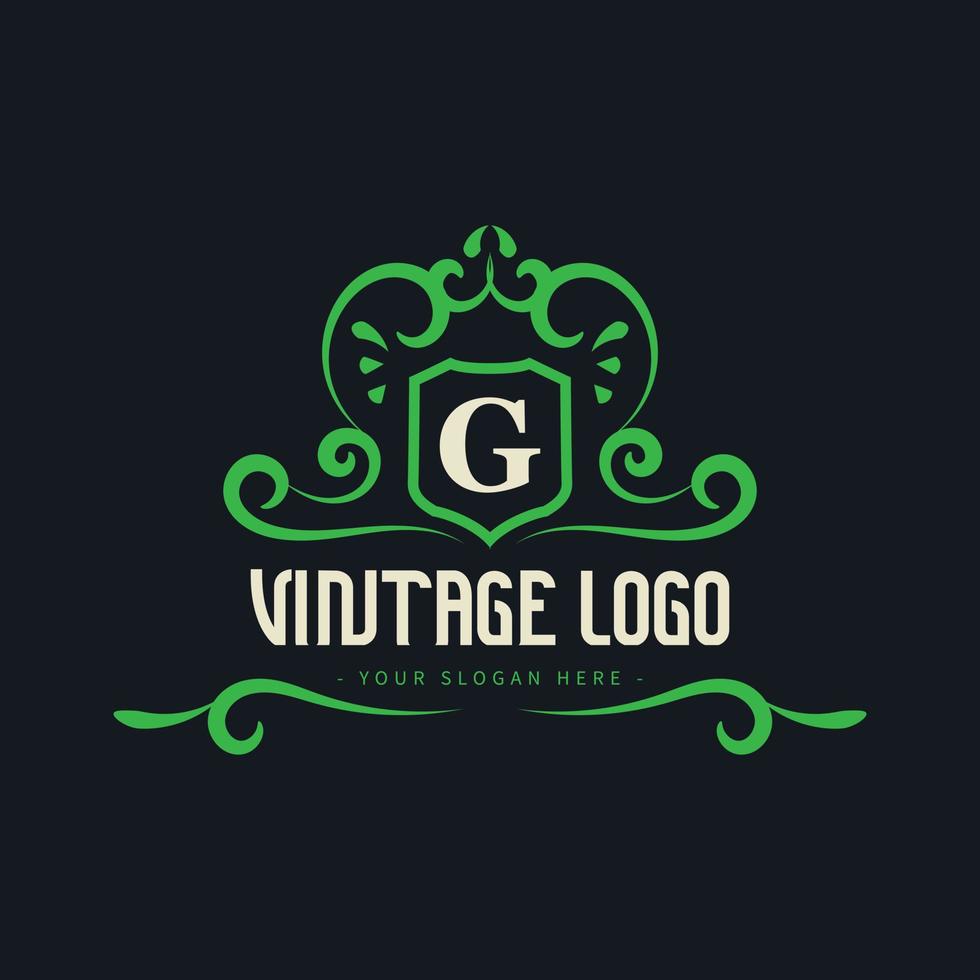årgång logotyp mall eller retro logotyp stil med elegant Färg vektor