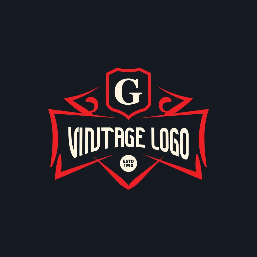 Vintage-Logo-Vorlage oder Retro-Logo-Stil mit eleganter Farbe vektor