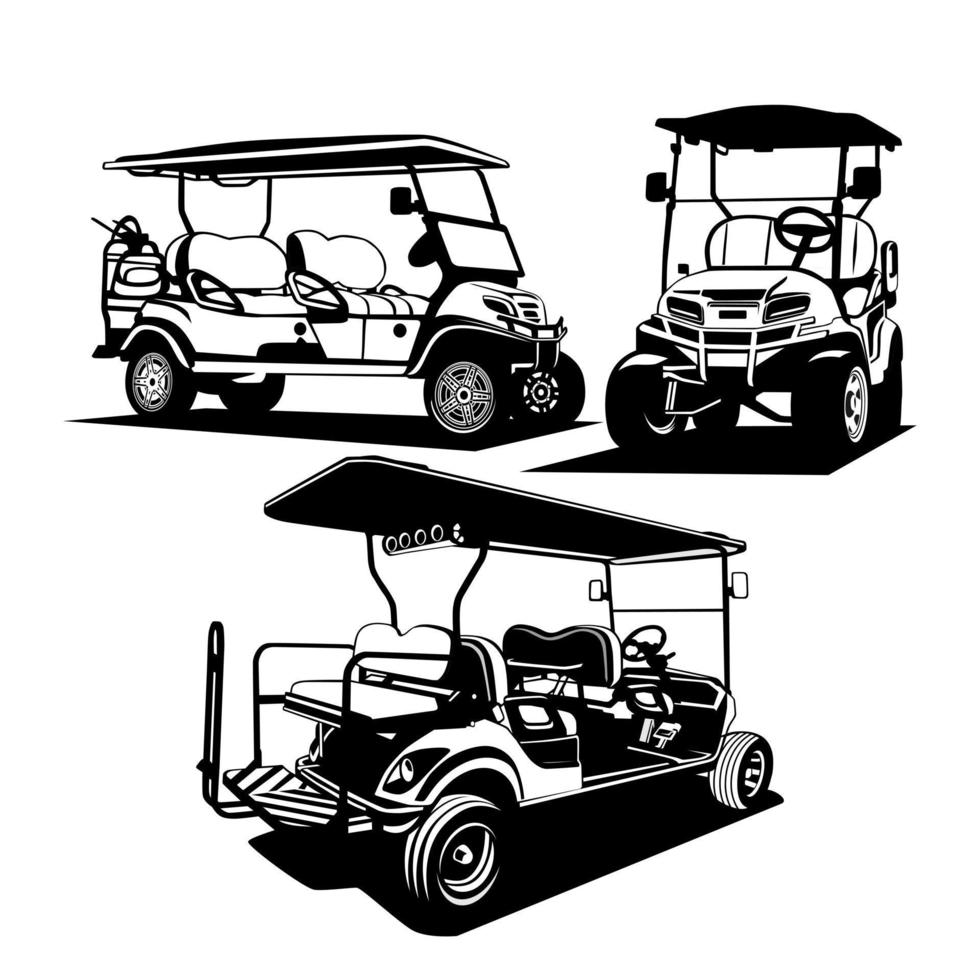 golf vagn illustration design logotyp ikon vektor