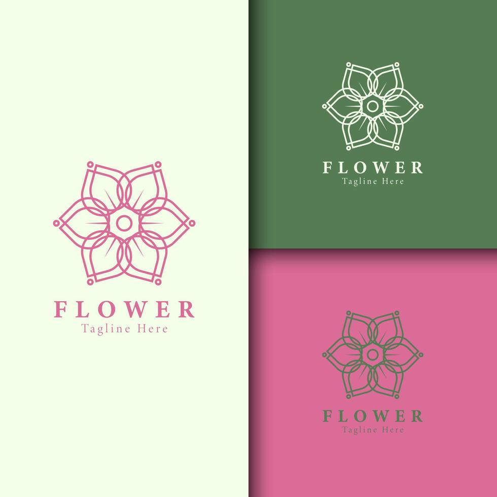 skönhet blomma, spa logotyp mall wellness design för hälsa wellness företag vektor