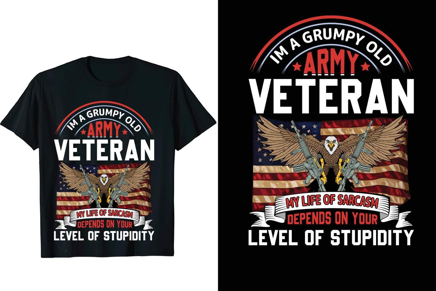 Veteranen-T-Shirt-Design vektor