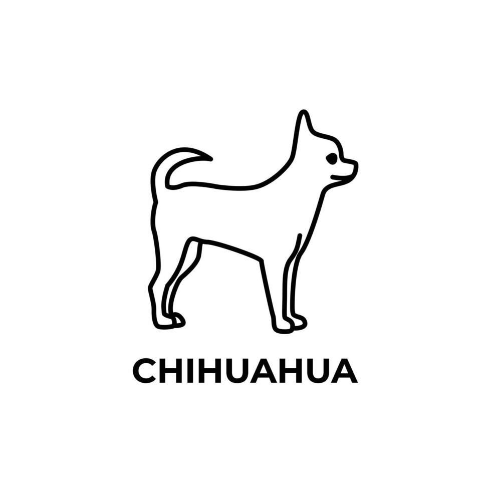 chihuahua hund enkel minimalistisk logotyp design vektor