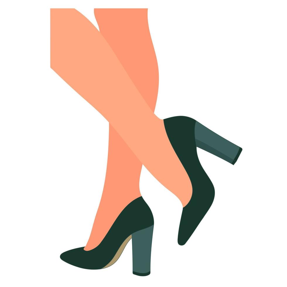 Frauenbeine in Schuhen mit hohen Absätzen. Damenschuhmodell. stylisches Accessoire vektor